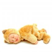 Кукла - мишка бежевый спящий, 23 см  579103-ag  Anne Geddes