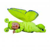 Кукла - Бабочка ярко-зеленая, спящая, 23 см, Anne Geddes 