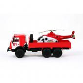 Игровой набор - КАМАЗ пожарный с вертолетом (KAMAZ-23)   ТМ Технопарк